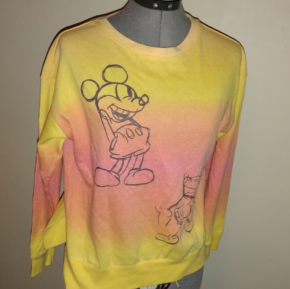 Mickey Mouse Orange Ombré Sweatshirt, Disney Mickey Ombre Tie Dye Sweatshirt - Picture 9 of 11